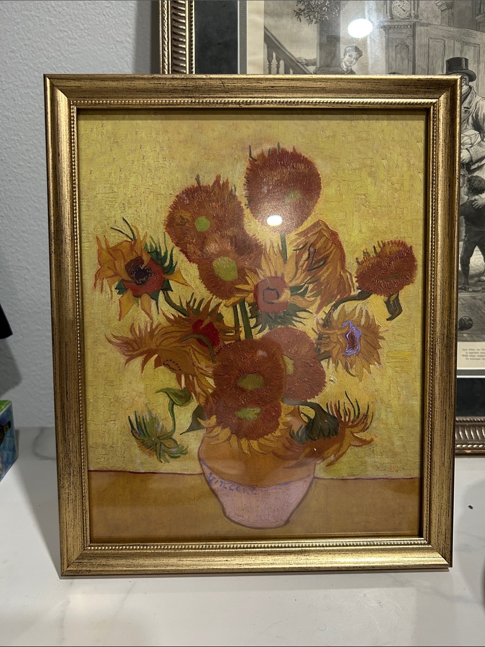 Sunflower Still Life Wall Art in Yellow and Brown by